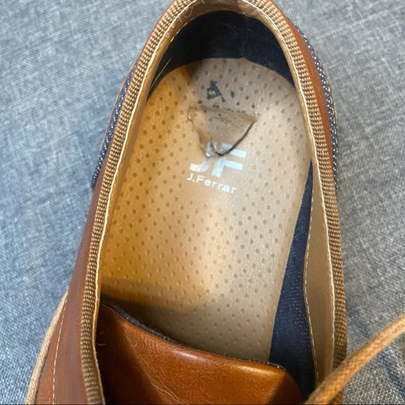 Men's J. Ferrar "Jake" Brown Oxford, Denim Accent, Sz. 9 - Picture 7 of 7